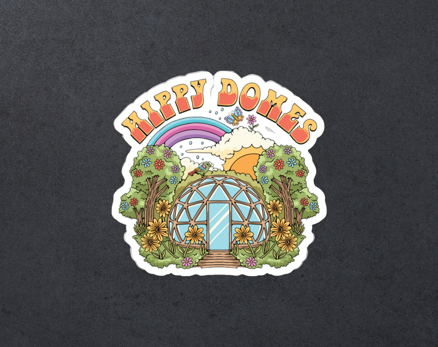 Hippy Domes 3" Sticker