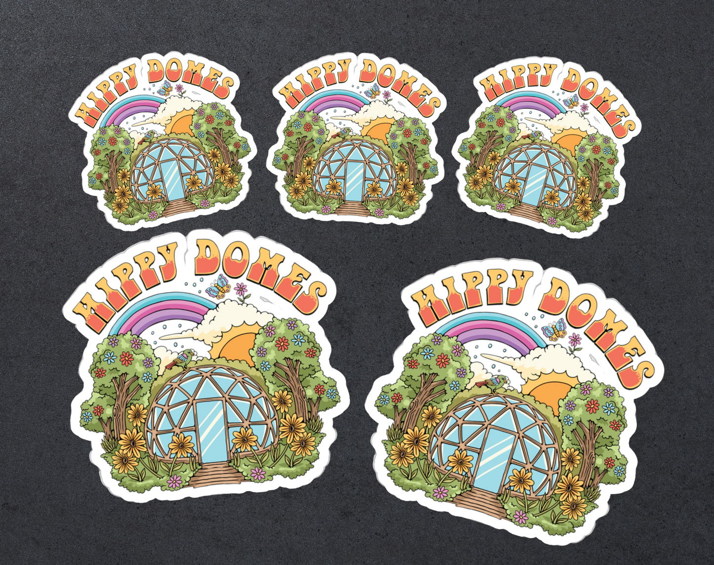 Hippy Domes Sticker Pack (5 stickers)